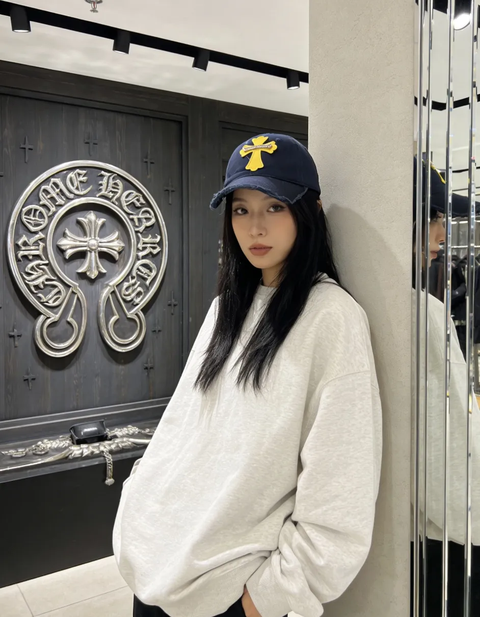 Crow heart fur edge spring and summer baseball cap